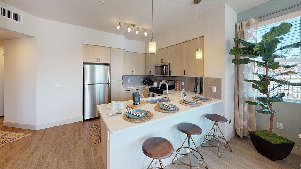 Kitchen seating at The Braydon Apartments in Napa CA